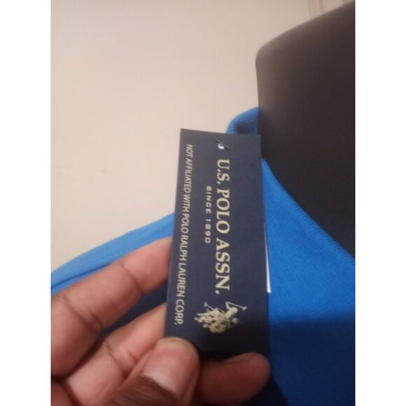 US Polo Assn. NEW Short Sleeve Polo Shirt Mens Medium M Blue Pony Casual Top NWT - Picture 2 of 12